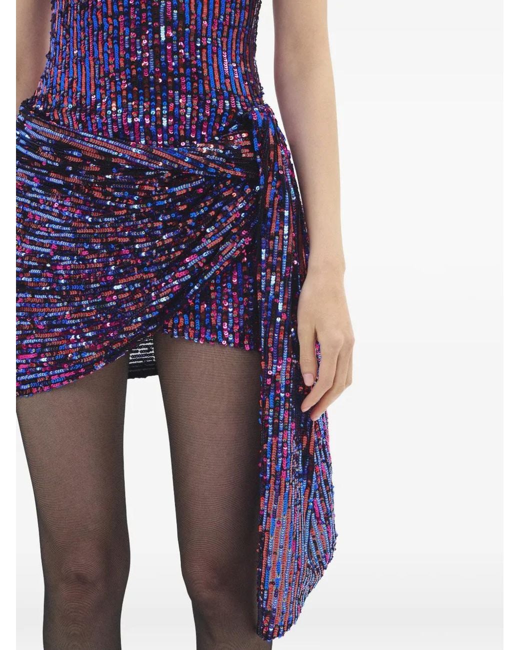 Area Purple Sequin-Embellished Mini Dress