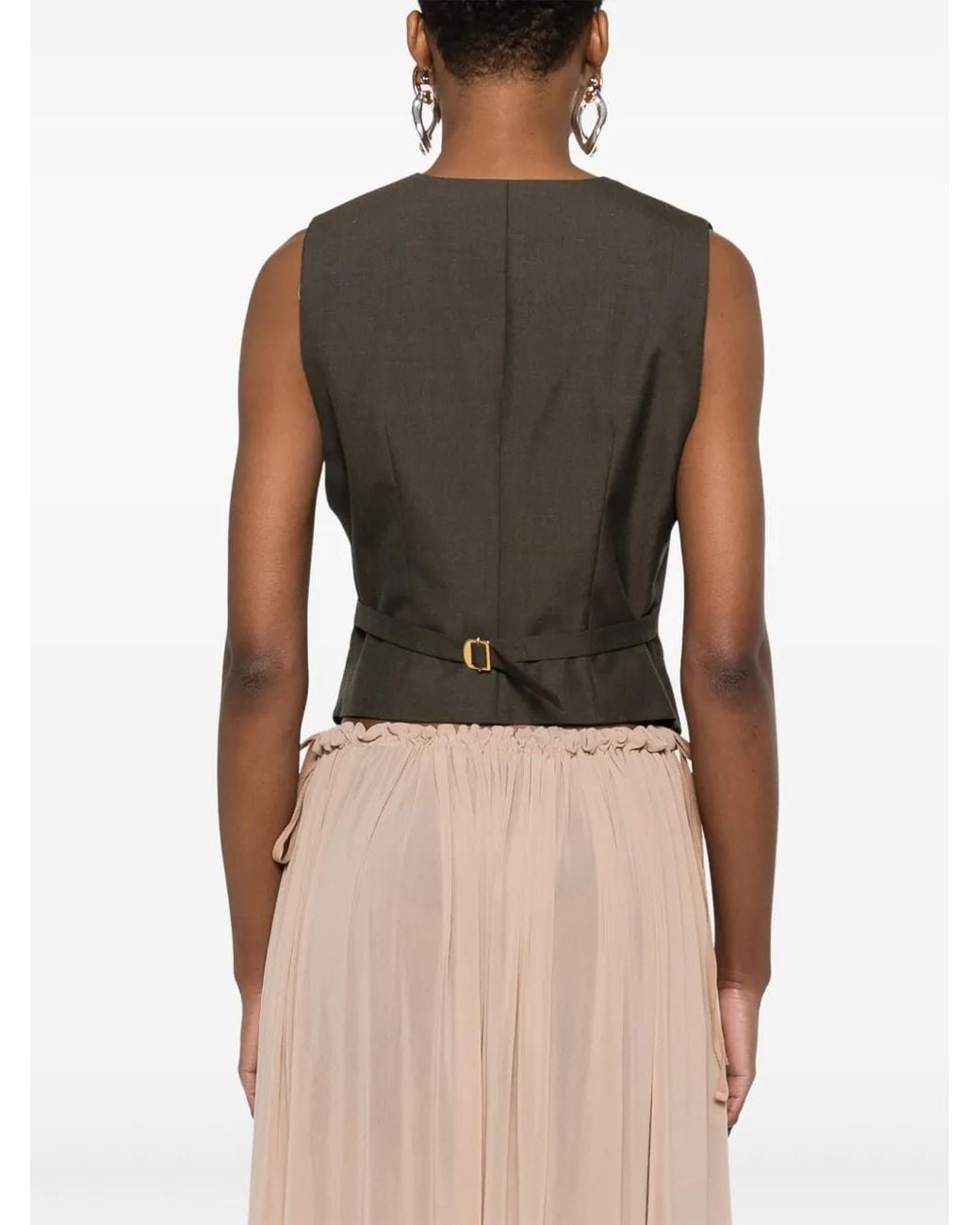 Philosophy Di Lorenzo Serafini Brown V-Neck Waistcoat