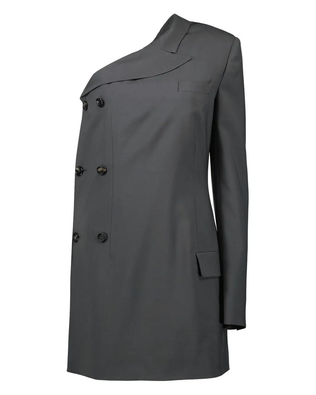 Moschino Gray Asymmetric-Sleeve Blazer