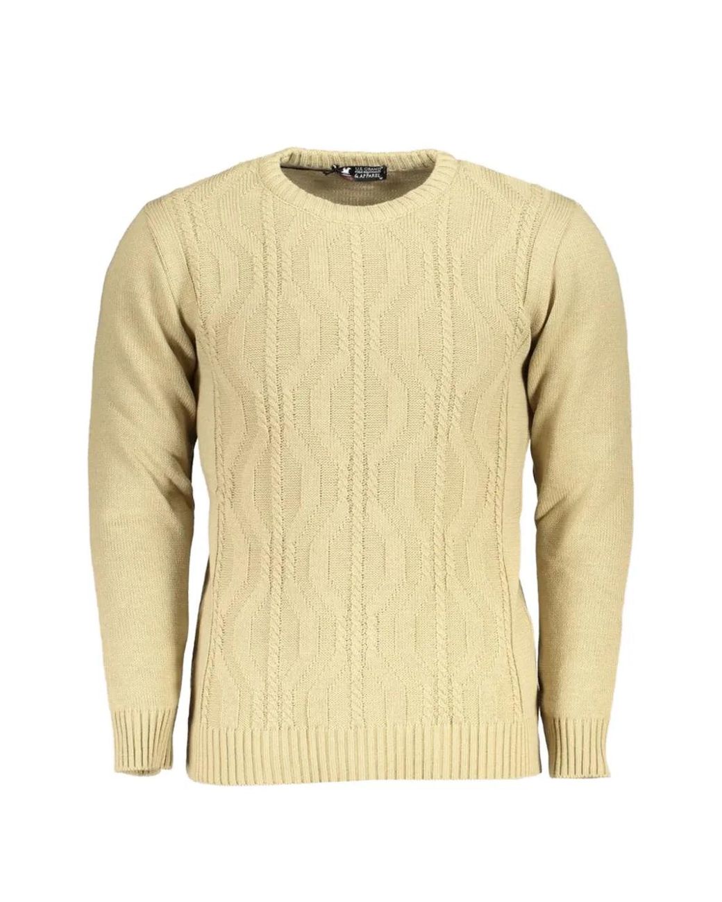 U.S. Grand Yellow Cable-Knit Sweater for men