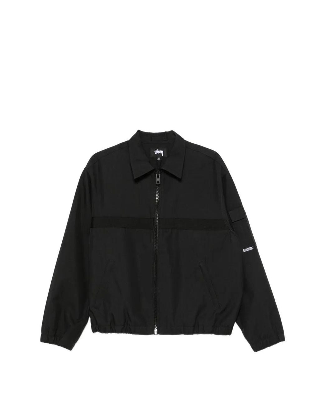 Stussy Black Zip-Up Panelled Jacket
