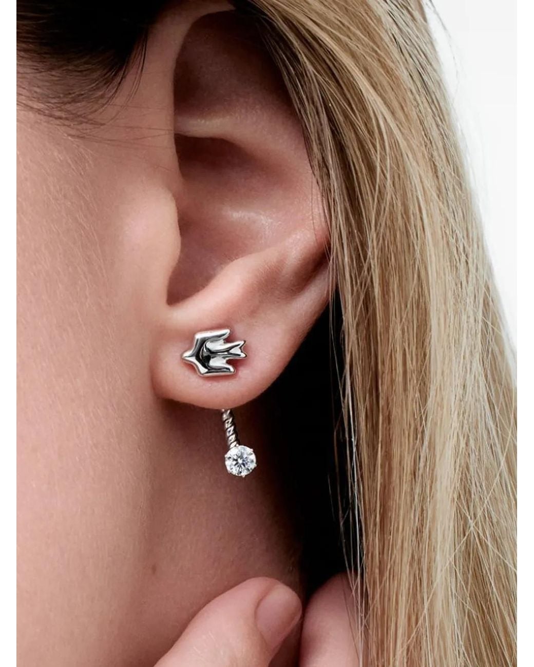 SOLO for Diamonds Brown X Gunia Project Bird-Motif Diamond Earrings