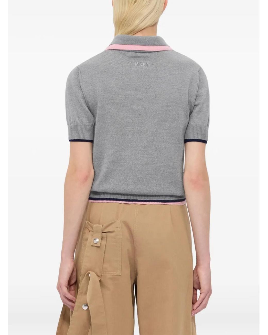 Polo Con Botones MSGM de color Gray
