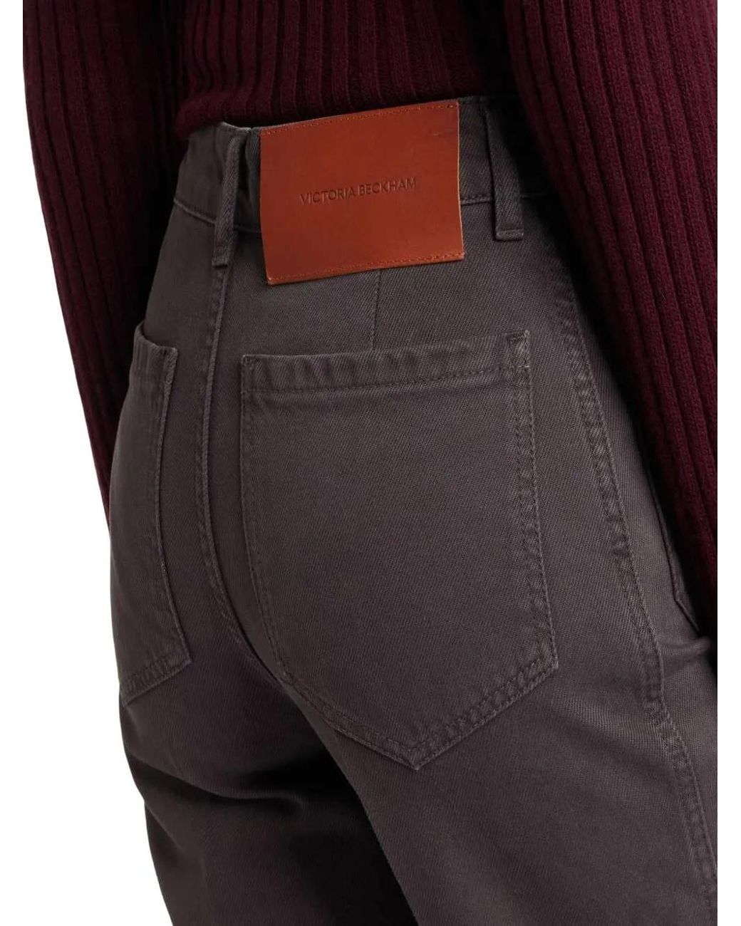 Victoria Beckham Gray Jean Ample À Poches Plaquées