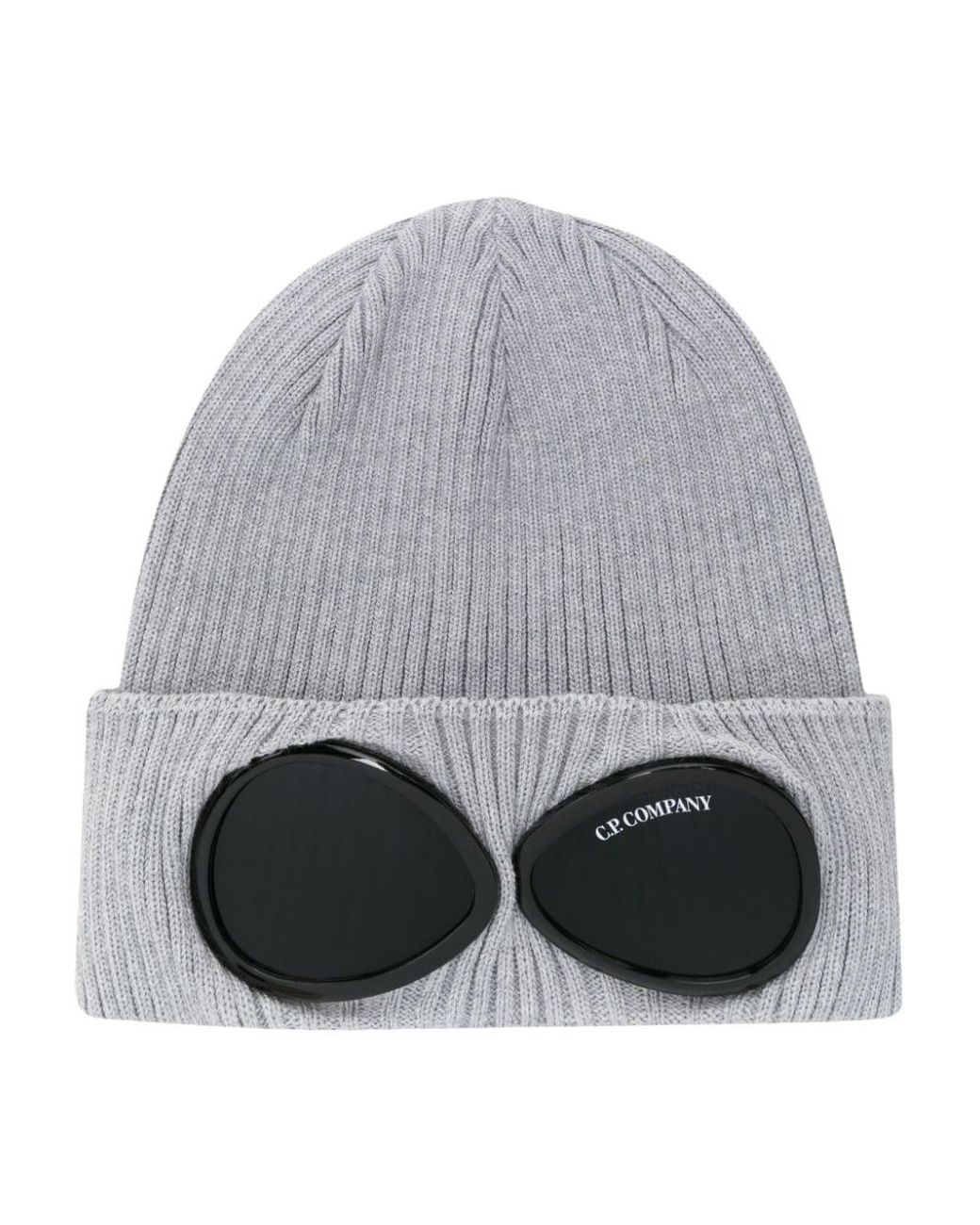 C.P. Company Goggles detail Ribbed Beanie in Gray for Men Lyst