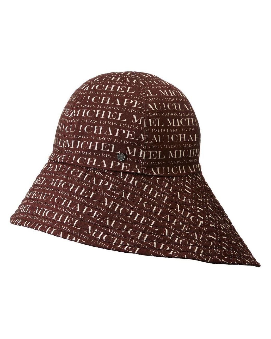 Maison Michel Julianne Logo-print Bucket Hat in Brown | Lyst