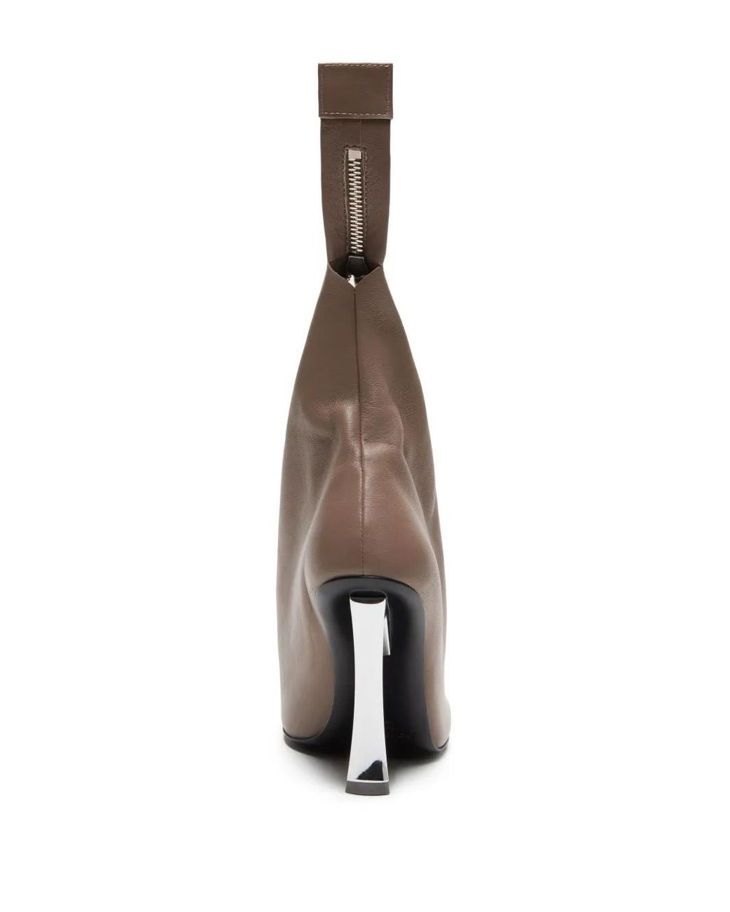 Acne Brown 100M Leather Zip Pumps