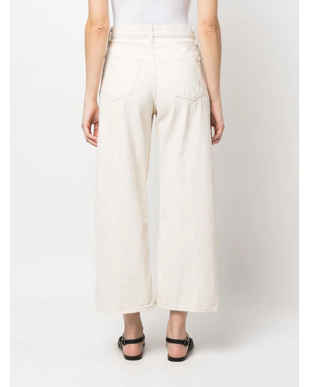 Polo Ralph Lauren White Cropped Wide-Leg Trousers