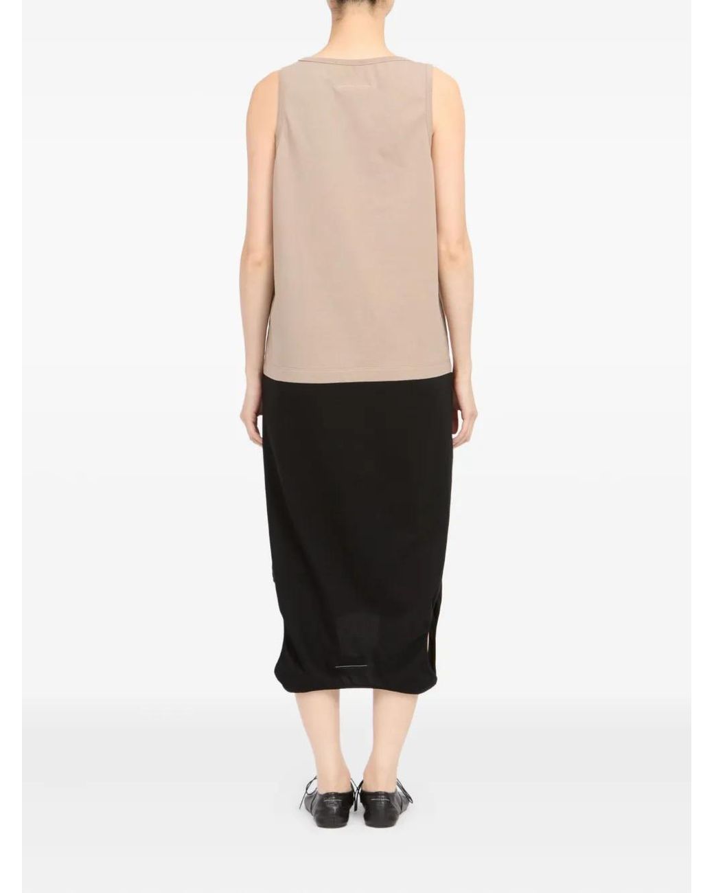 MM6 by Maison Margiela Natural Cut-Out Midi Dress