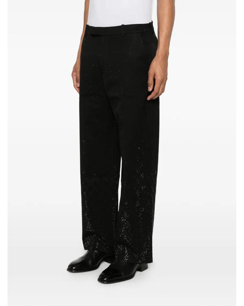 Casablanca Black Patterned Trousers for men