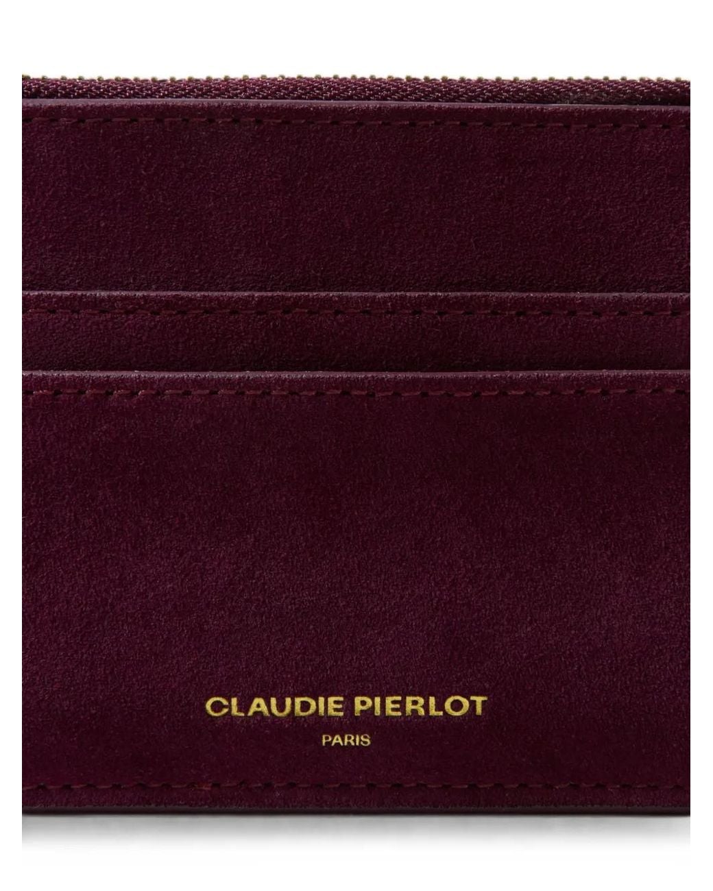 Claudie Pierlot Purple Suede Zipped Card Holder