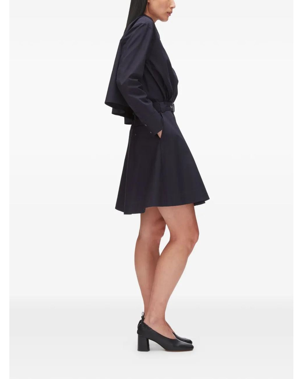 3.1 Phillip Lim Blue Belted Collared Mini Dress