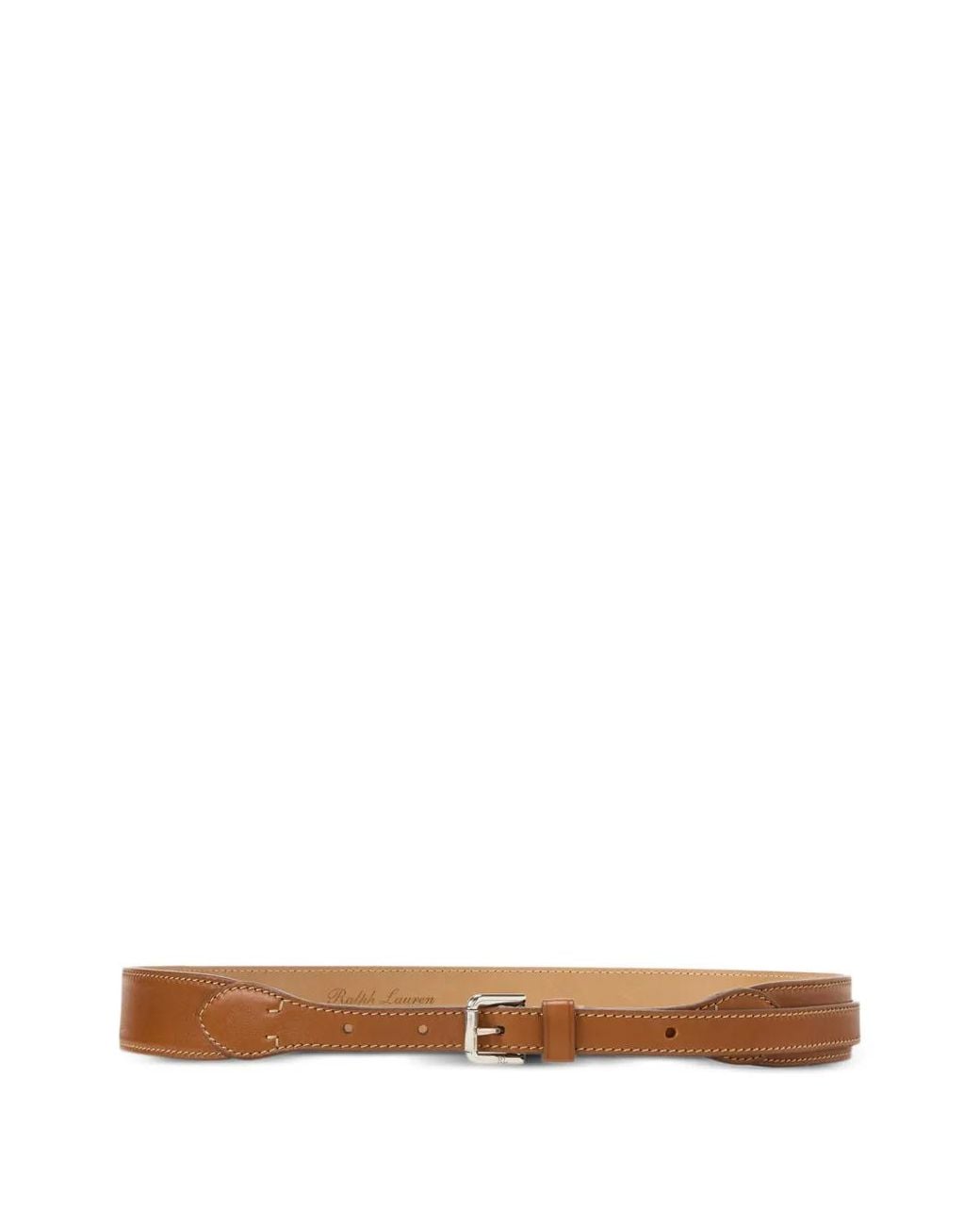 Ralph Lauren White Knotted Leather Belt