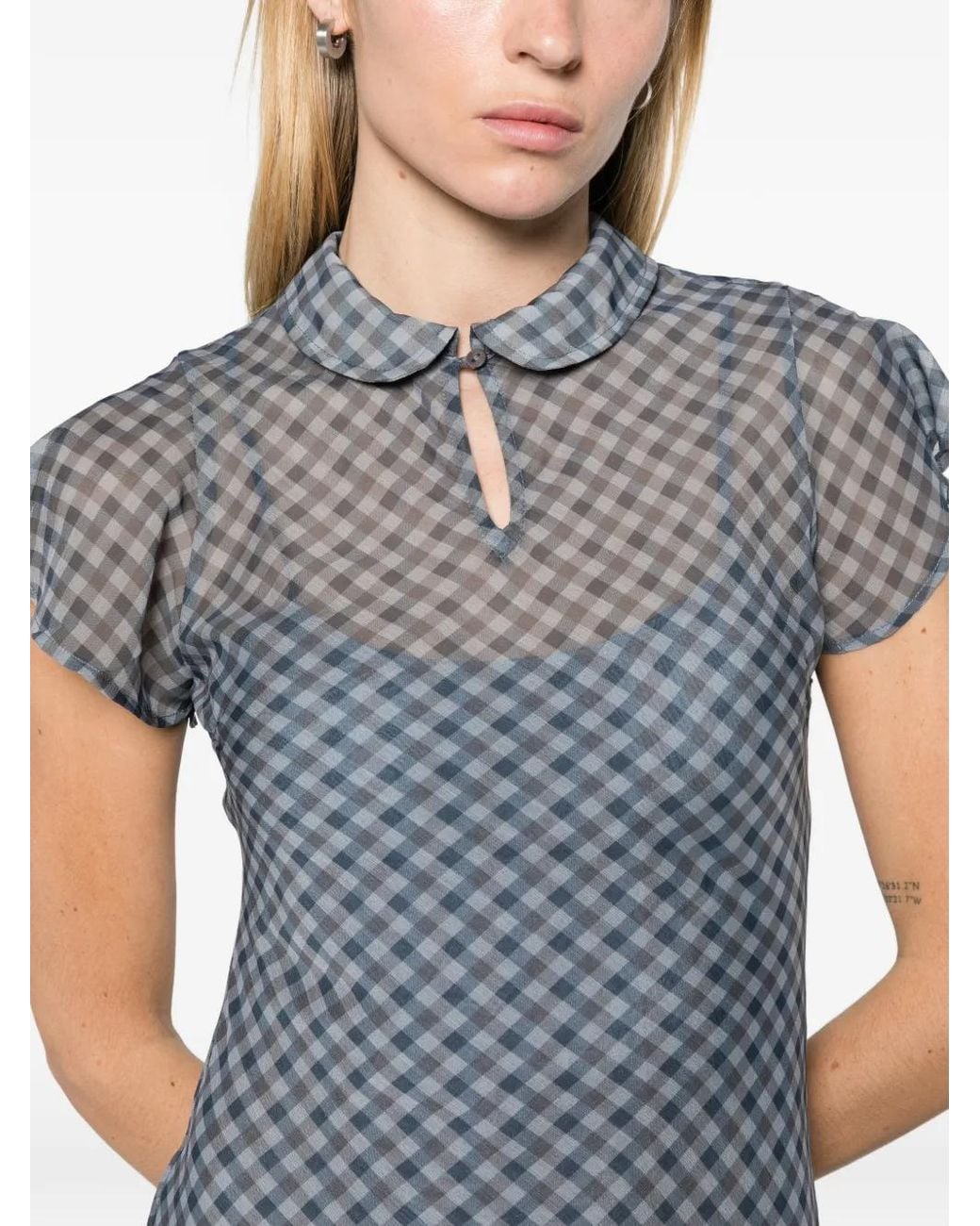 Damson Madder Blue Hudson Midi Dress Gingham