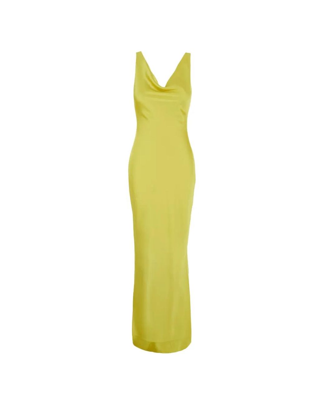 Norma Kamali Yellow Maxi Maria Gown Sleeveless Dress