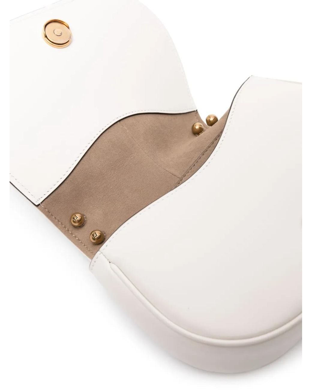 Fendi White Small C'Mon Leather Crossbody Bag