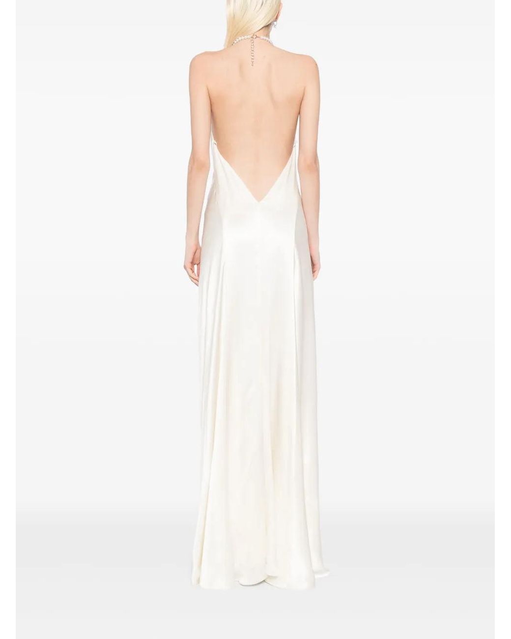 Michelle Mason White Halterneck Gown