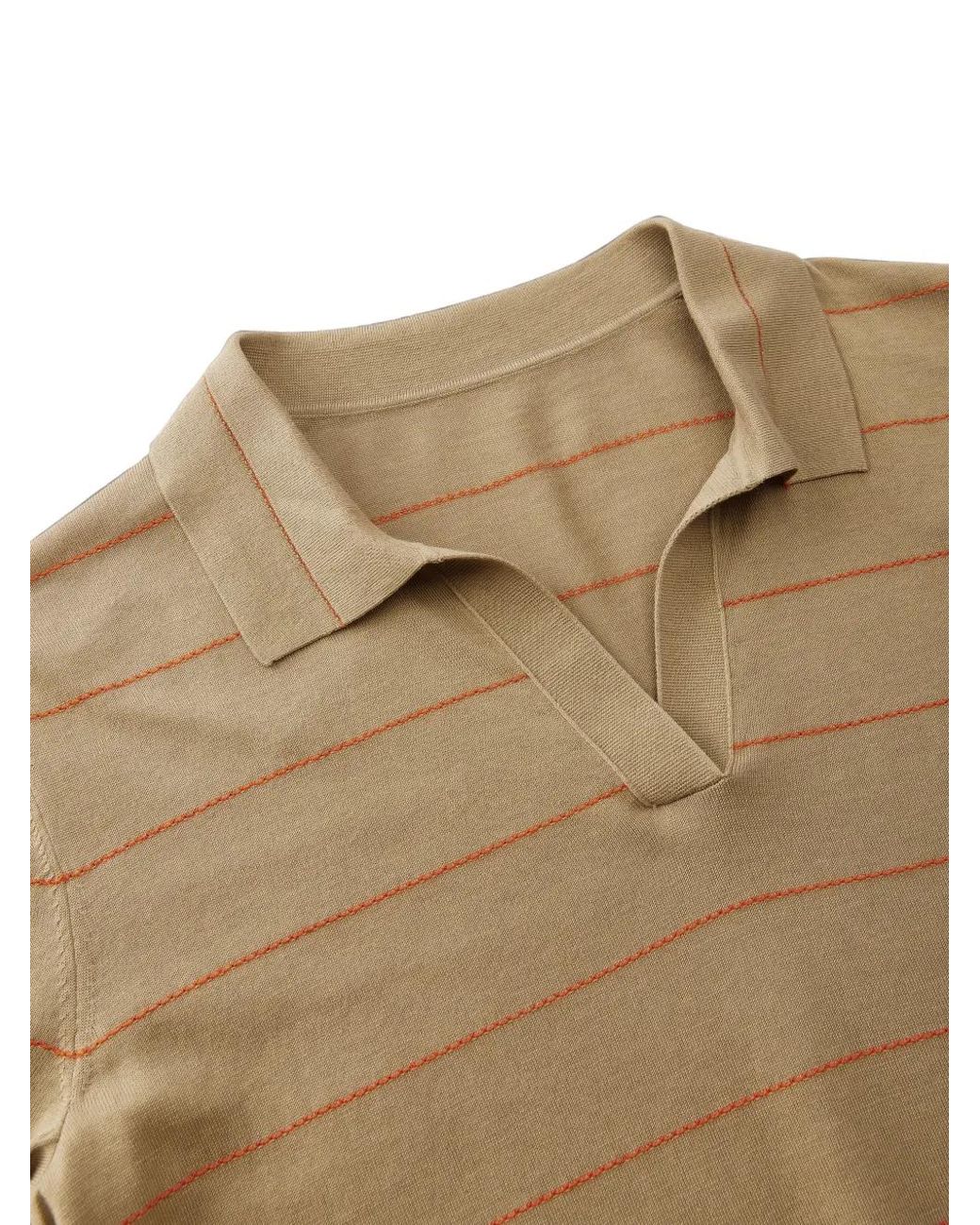 JNBY Natural Striped Polo-Collar T-Shirt