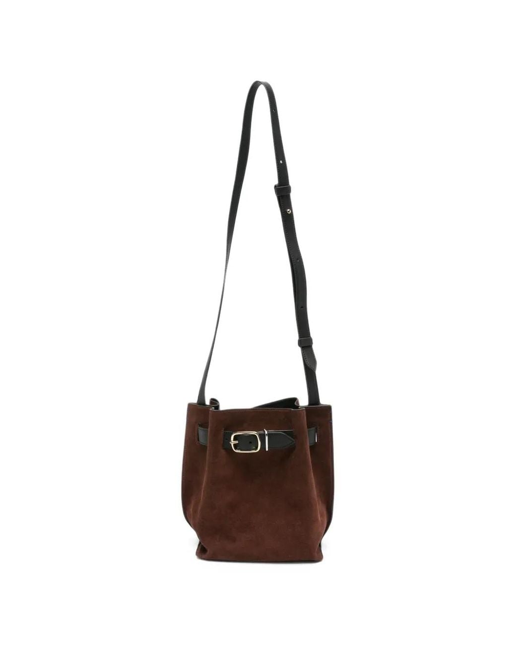 Paul Smith White Buckle-Detail Suede Shoulder Bag