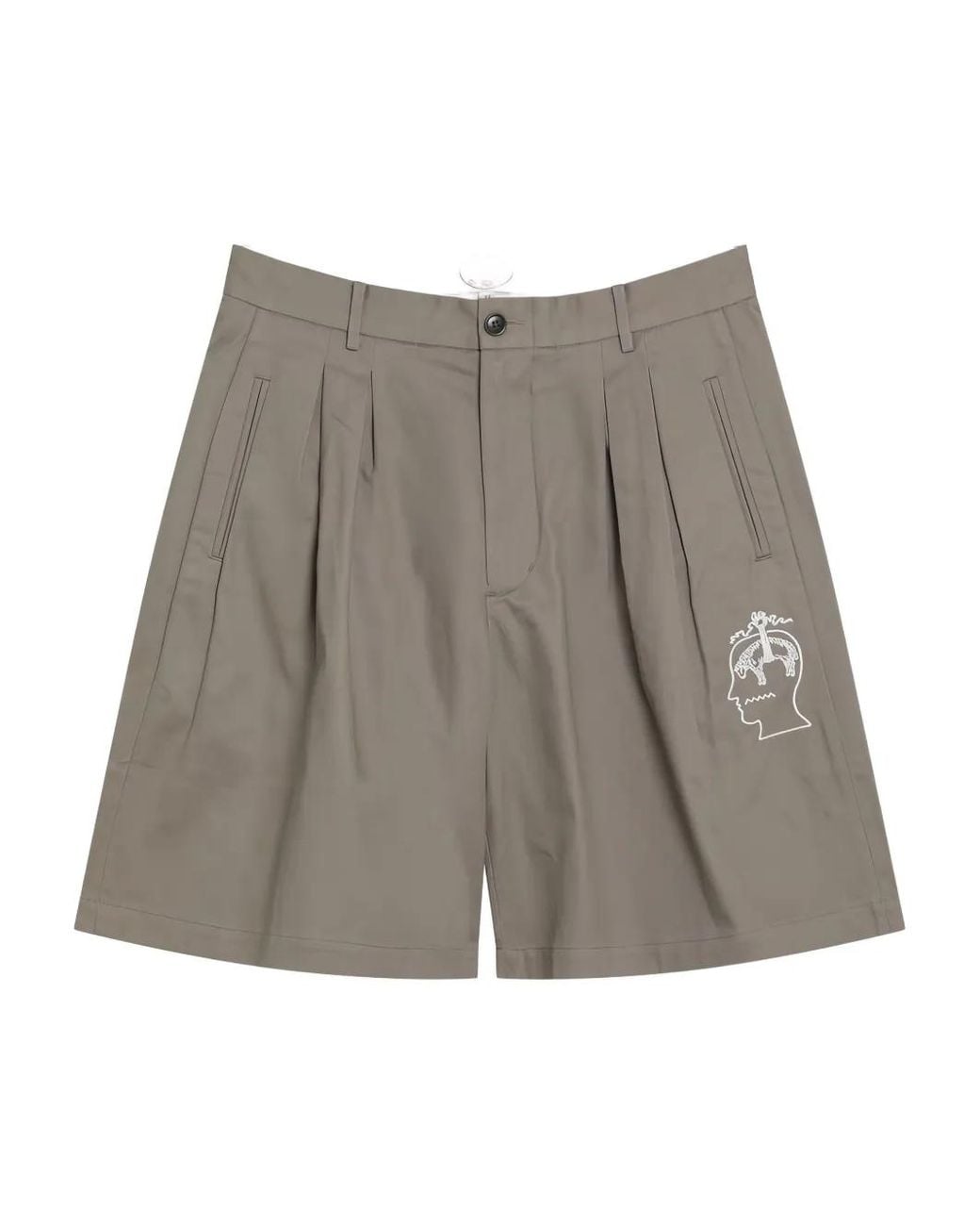 Brain Dead Gray Brooks Brothers Pleated Chino Shorts for men