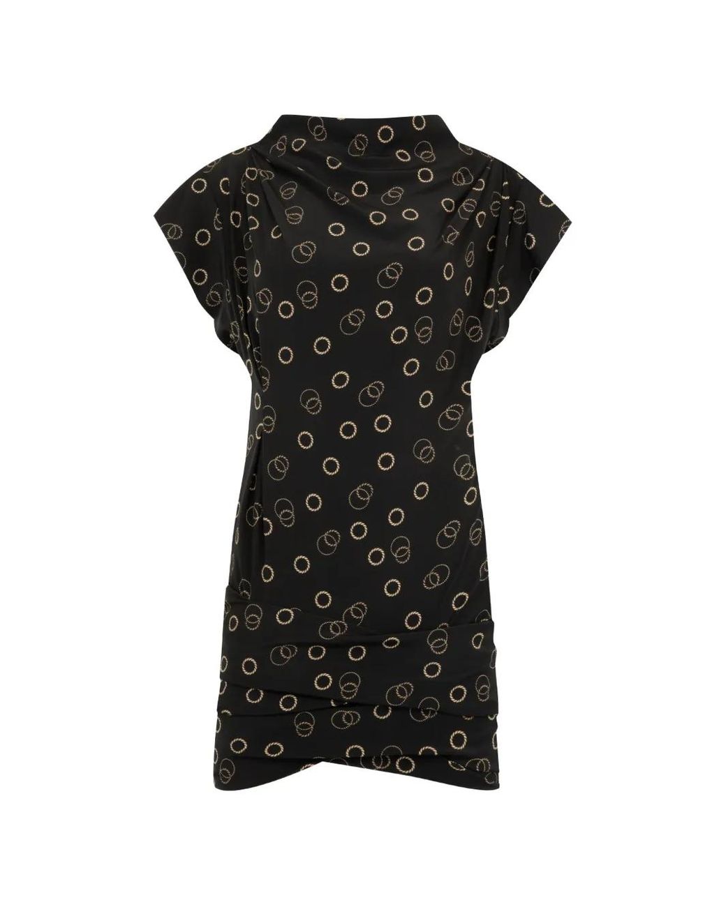 Isabel Marant Black Floe Chain-Print Draped Dress
