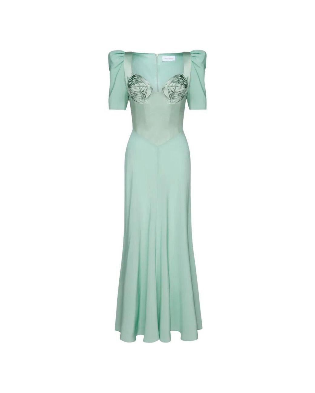 Violante Nessi Green Baccarat Silk Maxi Dress