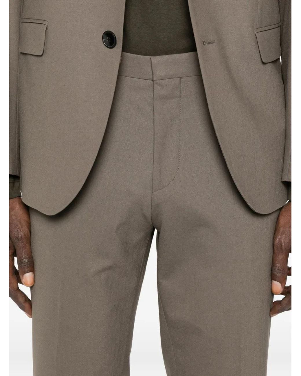HUGO Brown Wool Blend Single-Breasted Suit for men