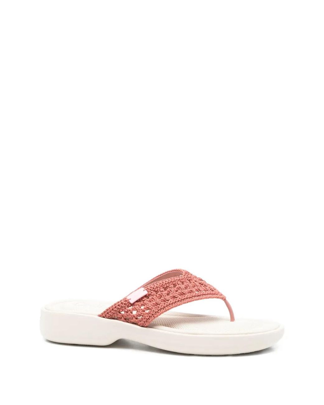 Chloé Pink Poolette Crochet-Knit Slides