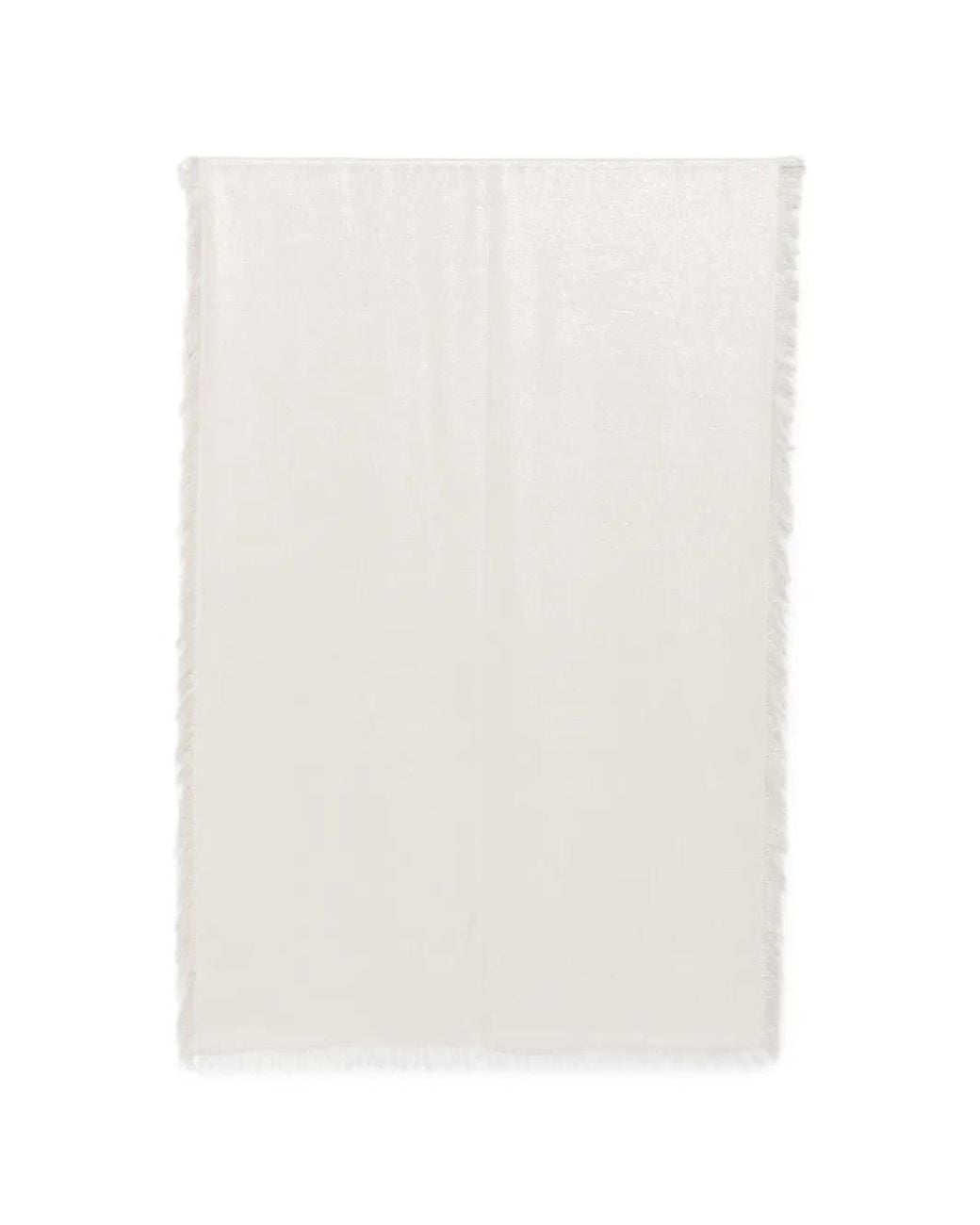 Peserico White Frayed Shimmering Scarf