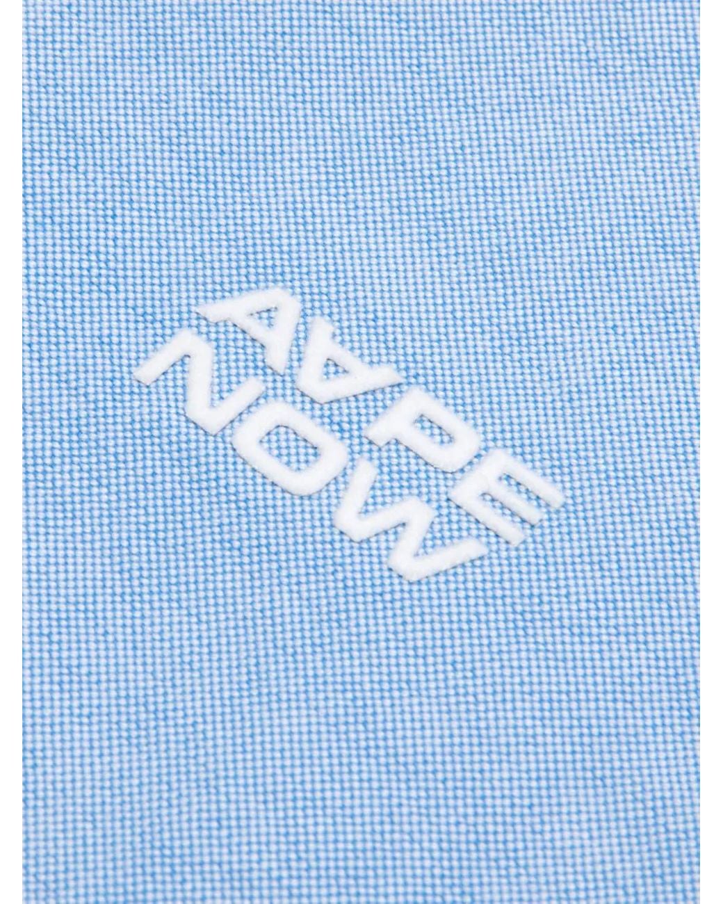 Aape By A Bathing Ape Blue Logo-Patch Oxford Shirt for men