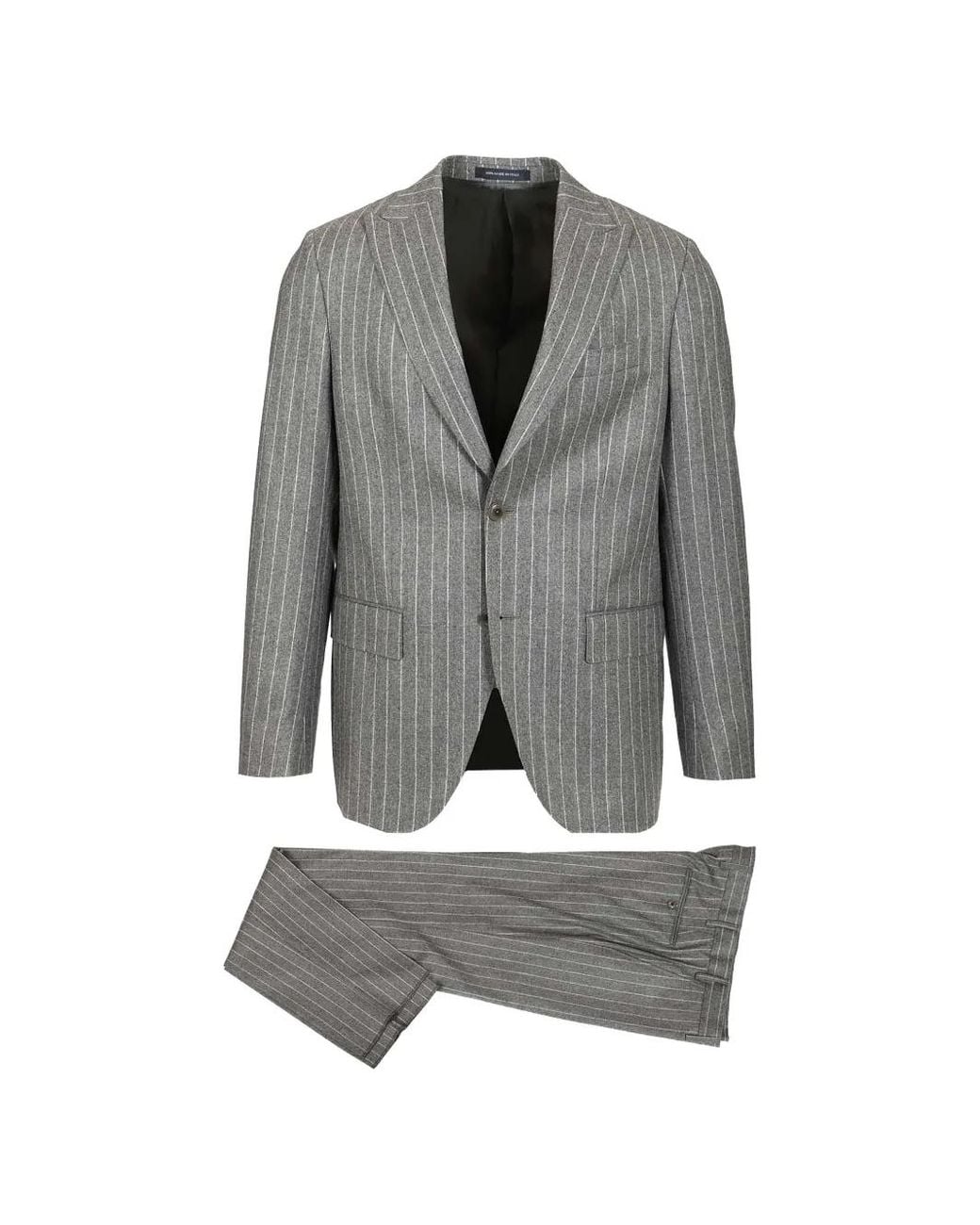 Al Duca D'aosta Gray Pinstripe Peak-Lapel Suit for men