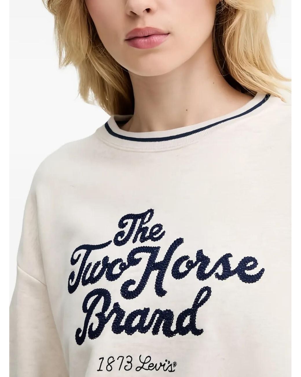 Levi's White Print Ribbed Sweatshirt