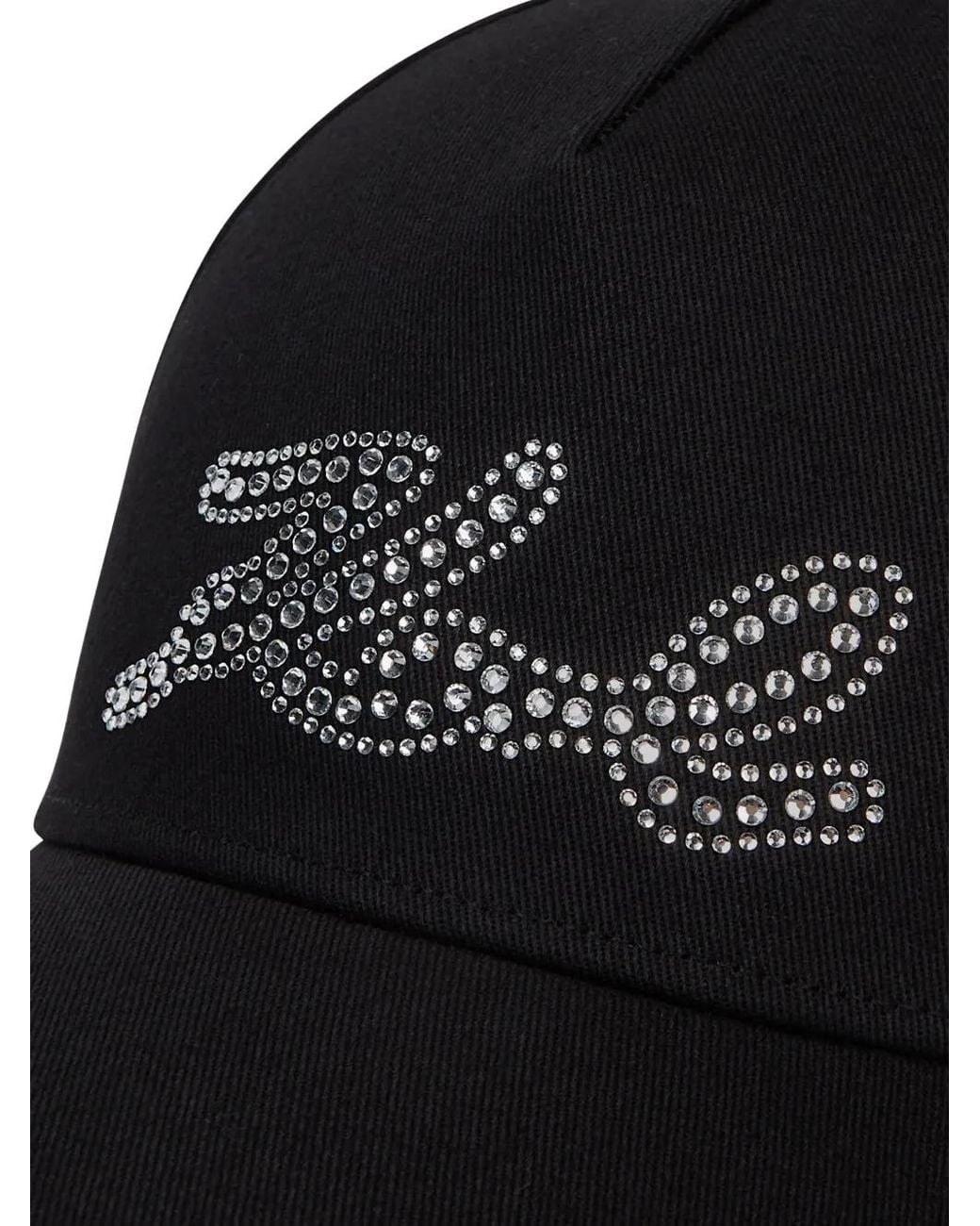 Karl Lagerfeld Black K/Signature Rhinestone And Bow Cap