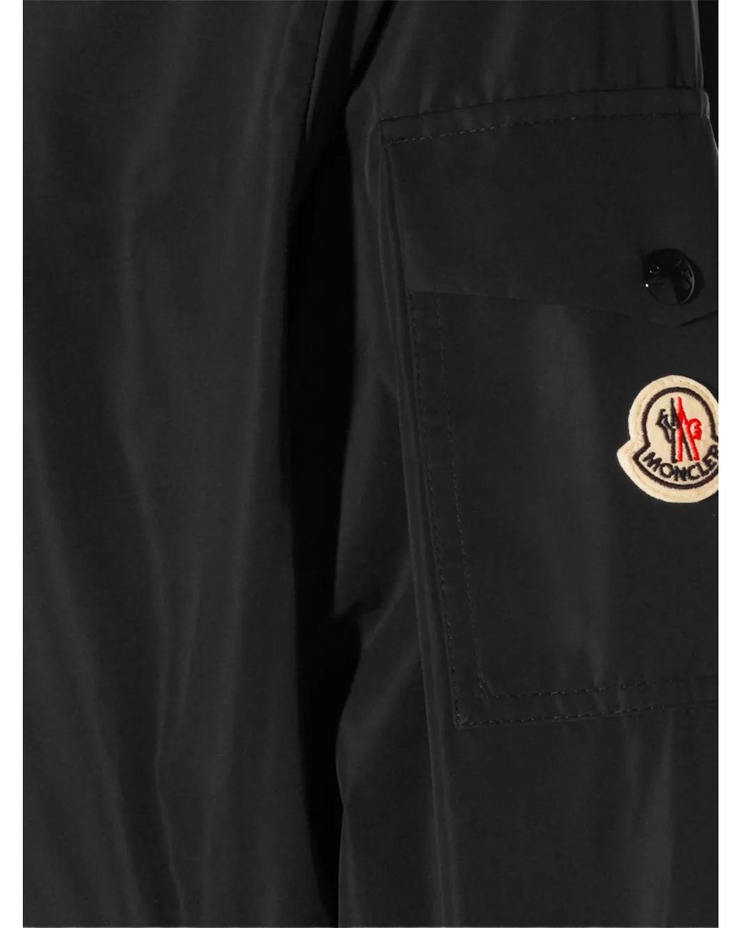 Moncler Black Sassiere Hooded Logo Jacket for men