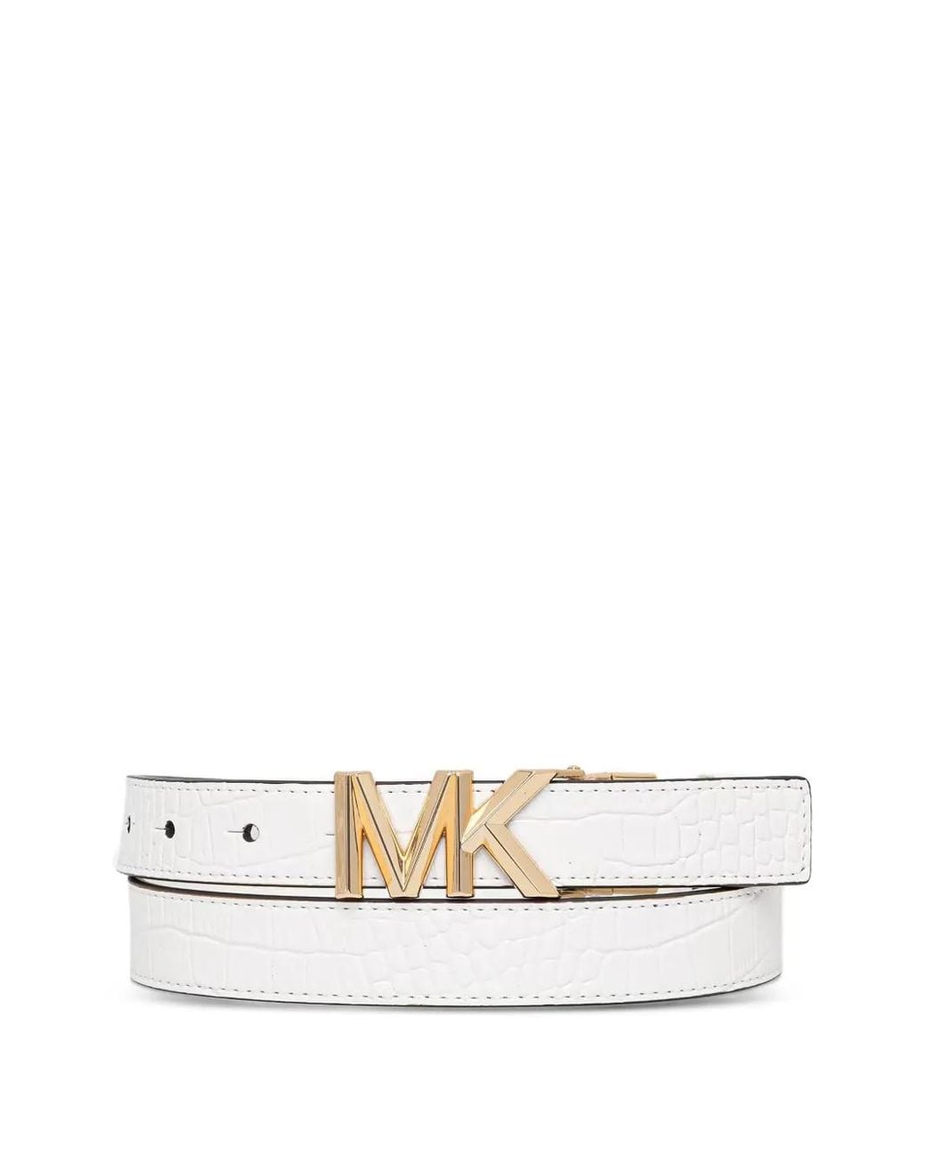 MICHAEL Michael Kors White Logo-Buckle Belt