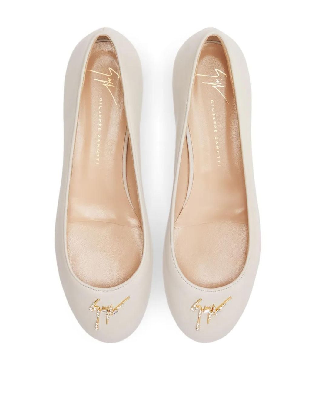 Giuseppe Zanotti Natural Riziana Logo-Embellished Ballerina Shoes