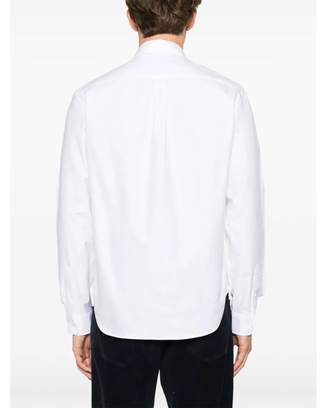 Maison Kitsuné White Mini Fox Head Classic Bd Shirt Clothing for men