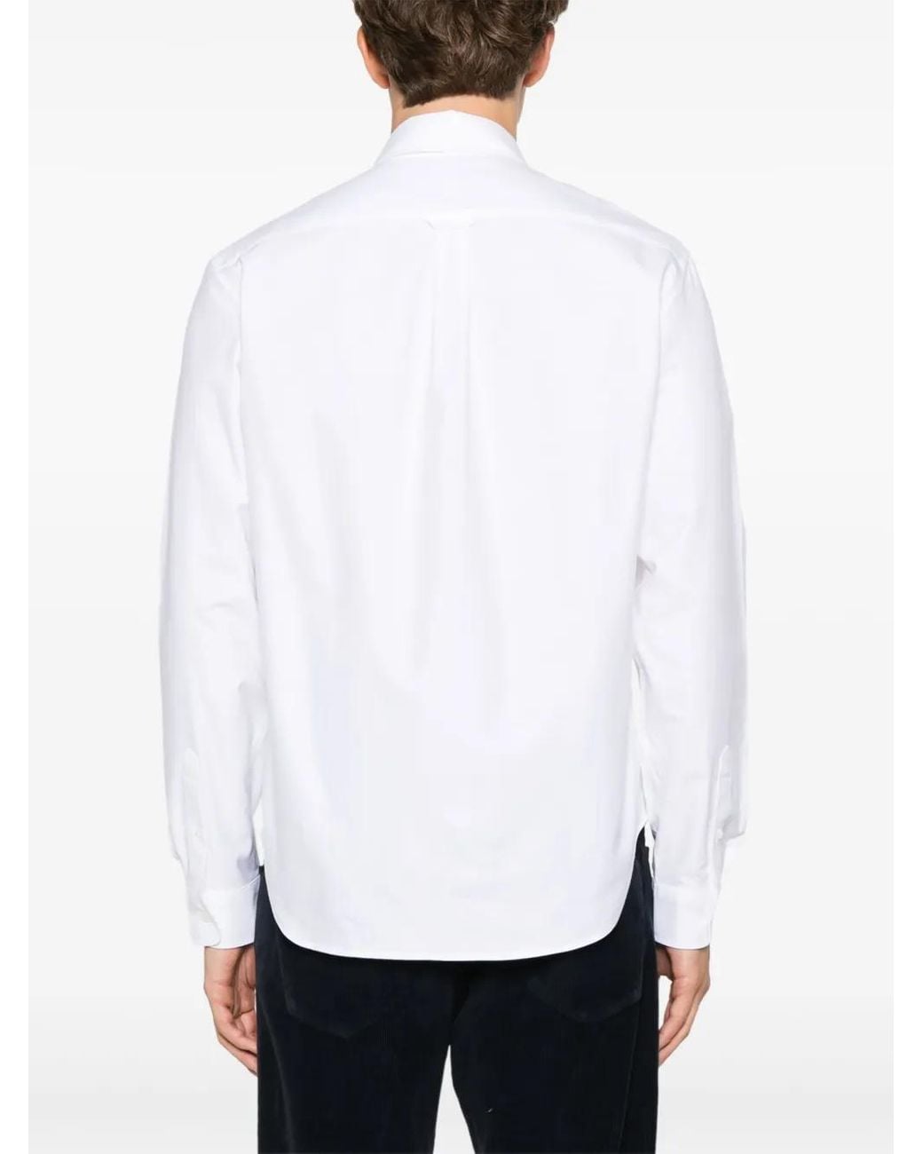 Maison Kitsuné White Mini Fox Head Classic Bd Shirt Clothing for men