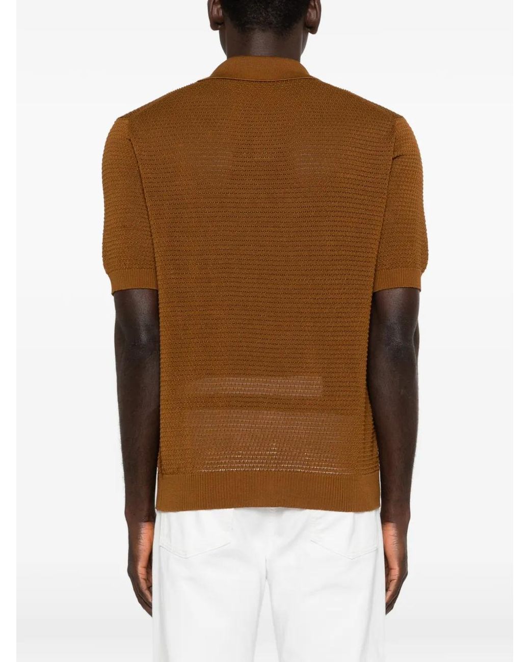 Tagliatore Brown T-Shirt Finlay En Crochet for men