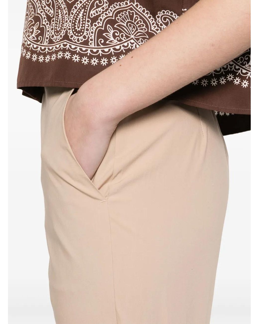 Twinset Natural Logo-Plaque Tailored Trousers