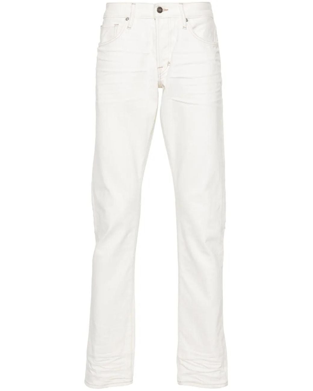 Jean Slim À Patch Logo Tom Ford pour homme en coloris White