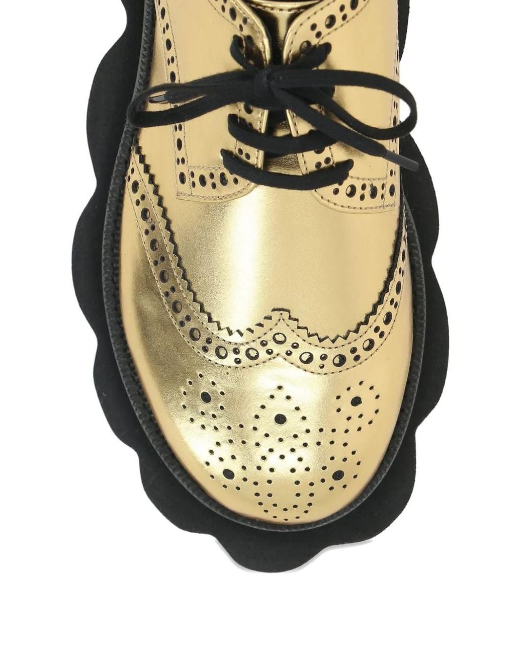 Comme des Garçons Metallic Full-Brogue Platform Derby Shoes