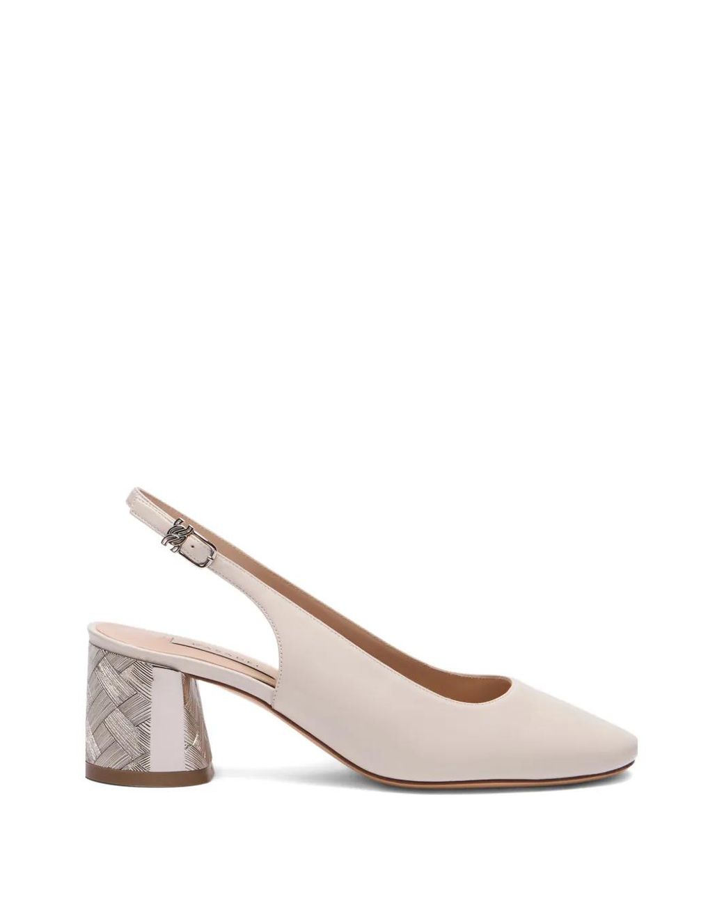 Casadei White Reflex Slingback Pumps