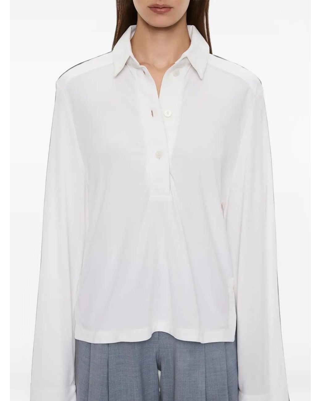 Christopher Esber Blue Elongated-Sleeve Polo Shirt