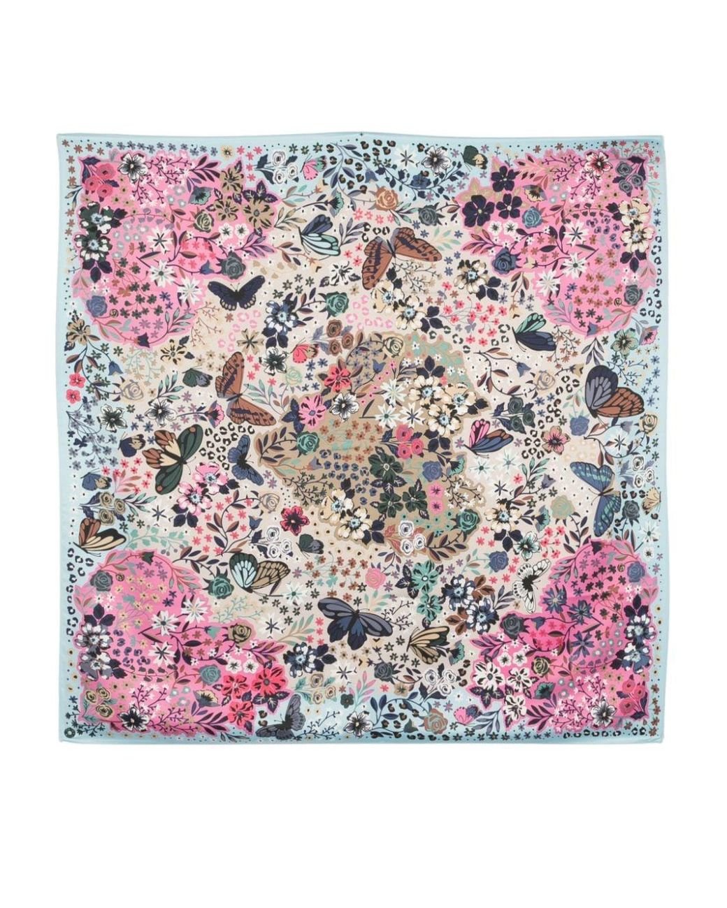 Bimba Y Lola Chimo-plaque Floral-print Scarf in Pink