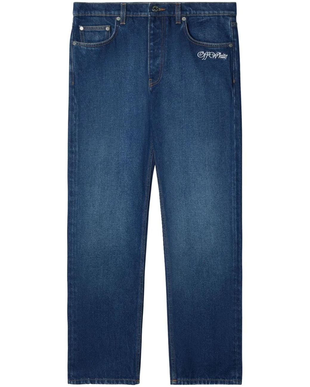 Off-White c/o Virgil Abloh Blue Jeans With Logo for men