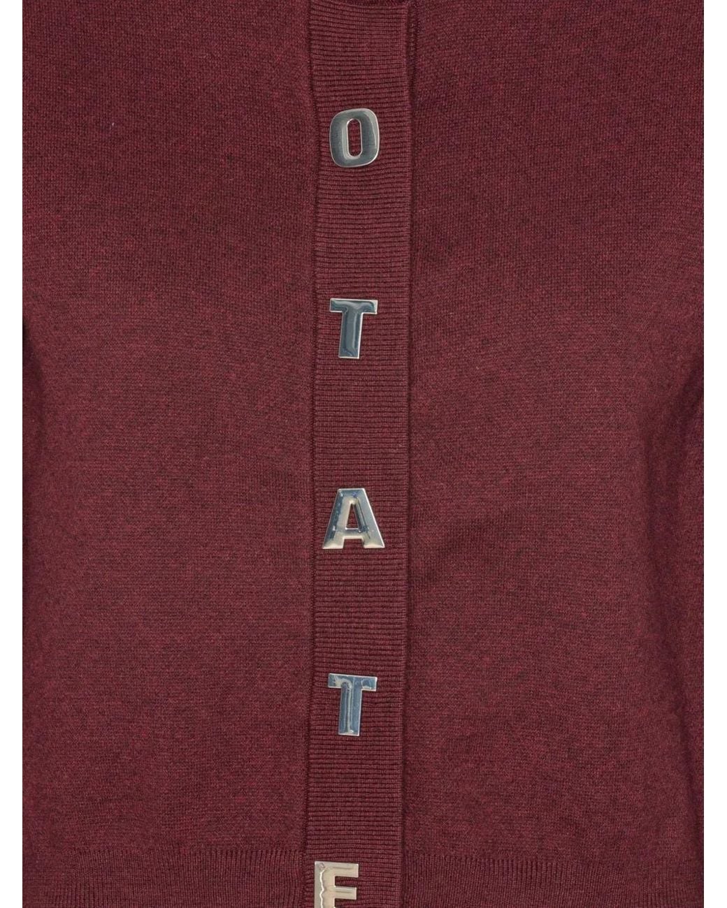 ROTATE BIRGER CHRISTENSEN Red Cardigan mit Logo-Detail