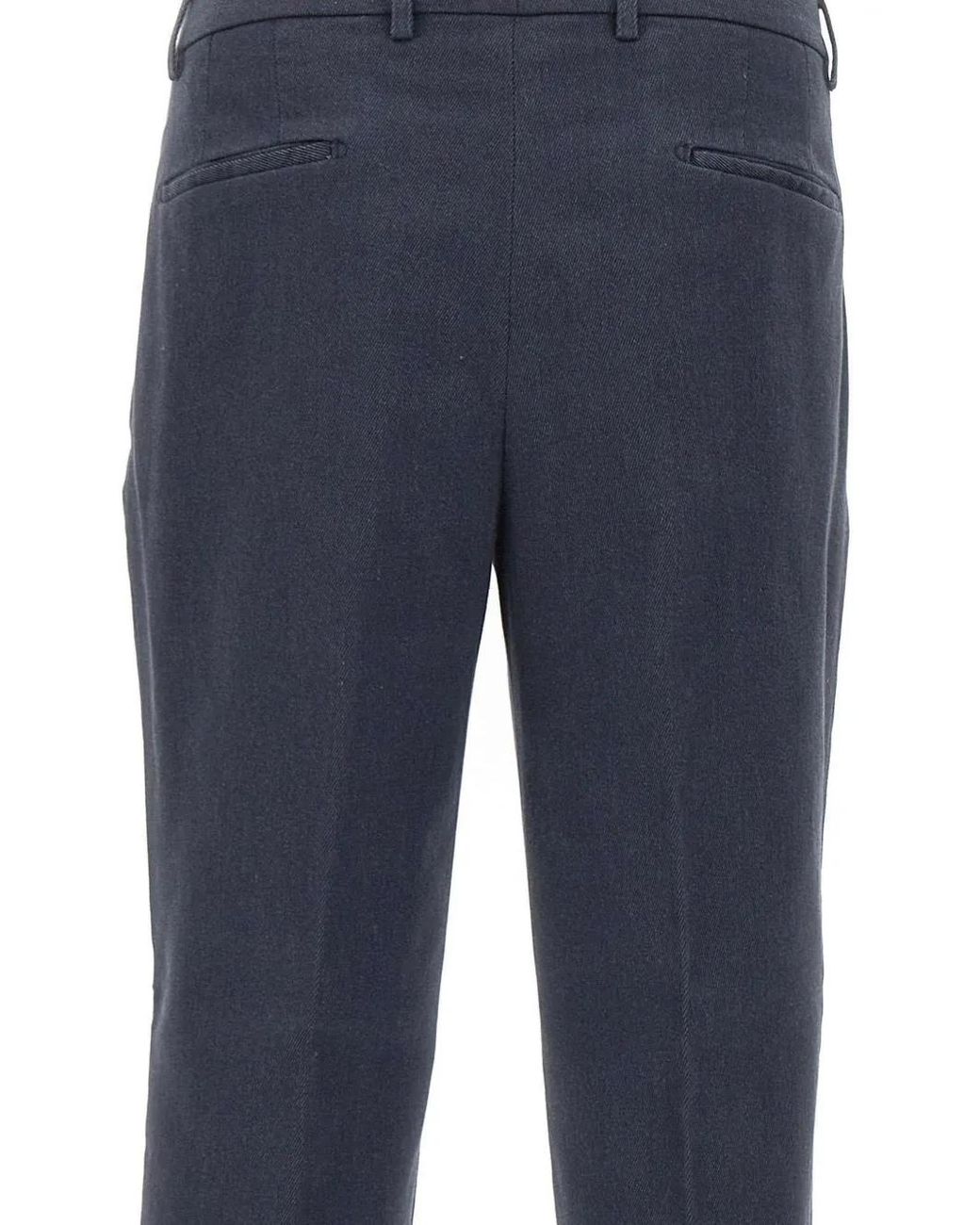 Devore Blue Micro-Diagonal Pleated Trousers for men