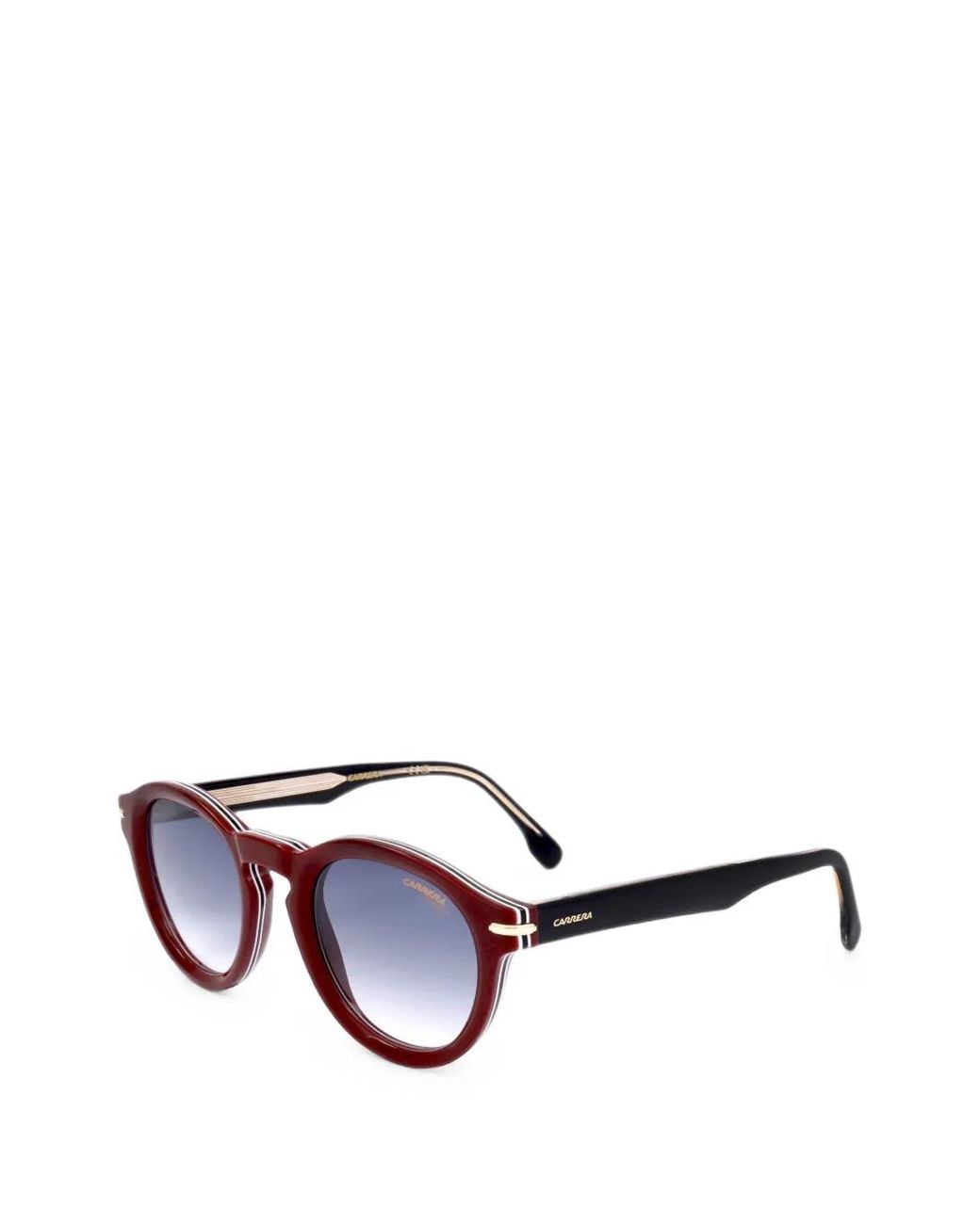 Carrera White Striped Round-Frame Sunglasses