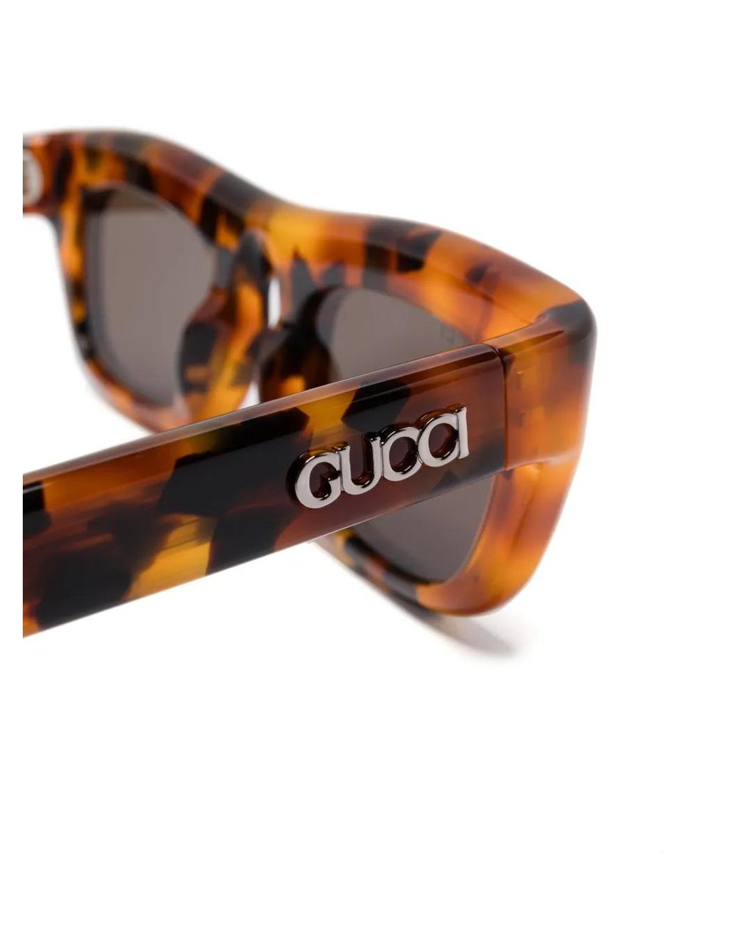 Gucci Brown Rectangle-Frame Sunglasses